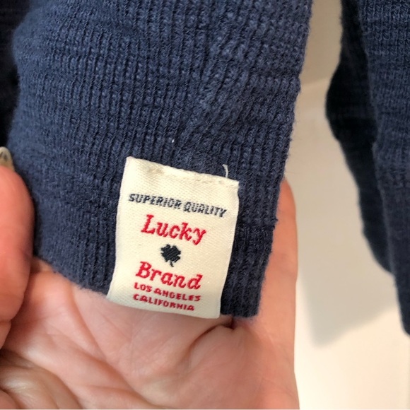 Lucky Brand Men's medium Blue Lived In Thermal Cotton Pullover Casual XL - Picture 8 of 8